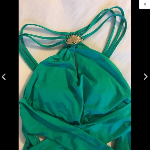 NEW $144 Trina Turk Garden Party Strappy-Back‎ One-Piece Jade Green [SZ 4 ] - Picture 4 of 8